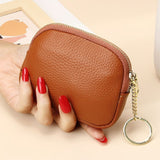Darrahopens Fashion > Women's Fashion > Women's Handbags Brown Stylish Mini Zipper Wallet for Women – Compact PU Coin Purse with Key Ring & Card Storage (3-Pack)