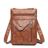 Darrahopens Fashion > Women's Fashion > Women's Handbags Brown Women's Crossbody Bag Soft PU Leather Shoulder Phone Bag Vintage European Style Small Messenger Purse