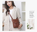 Darrahopens Fashion > Women's Fashion > Women's Handbags Brown Women's Crossbody Bag Soft PU Leather Shoulder Phone Bag Vintage European Style Small Messenger Purse