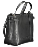 Darrahopens Fashion > Women's Fashion > Women's Handbags Calvin Klein Women's Elegant Black Two-Handle Recycled Polyester Bag - One Size