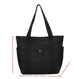 Darrahopens Fashion > Women's Fashion > Women's Handbags Canvas Tote Bag for Work Travel College Student Book Bag Large Capacity Shoulder Bag Black