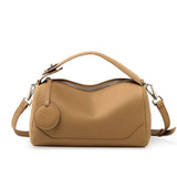 Darrahopens Fashion > Women's Fashion > Women's Handbags Caramel color Women Genuine First Layer Cowhide Boston Bag Fashionable Handheld Crossbody Shoulder Bag with 115cm Adjustable Strap