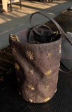 Darrahopens Fashion > Women's Fashion > Women's Handbags Checked and Embroidery Bucket Bag - Denim Shoulder Bag - Adjustable Strap & Handle - 14x21 cm