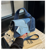 Darrahopens Fashion > Women's Fashion > Women's Handbags Chic Patchwork Denim Handbag - Versatile Crossbody, Shoulder & Top-Handle Bag(black)