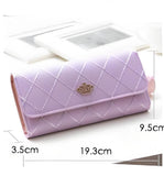 Darrahopens Fashion > Women's Fashion > Women's Handbags Christmas gift Women's Quilted Leather Wallet, Stylish Long Clutch with Heart Accent, for Cards & Cash Organization（black）