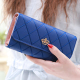 Darrahopens Fashion > Women's Fashion > Women's Handbags Christmas gift Women's Quilted Leather Wallet, Stylish Long Clutch with Heart Accent, for Cards & Cash Organization（blue）