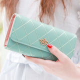 Darrahopens Fashion > Women's Fashion > Women's Handbags Christmas gift Women's Quilted Leather Wallet, Stylish Long Clutch with Heart Accent, for Cards & Cash Organization（green）