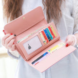 Darrahopens Fashion > Women's Fashion > Women's Handbags Christmas gift Women's Quilted Leather Wallet, Stylish Long Clutch with Heart Accent, for Cards & Cash Organization（pink）