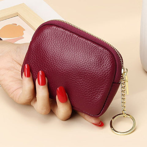 Darrahopens Fashion > Women's Fashion > Women's Handbags Claret Stylish Mini Zipper Wallet for Women – Compact PU Coin Purse with Key Ring & Card Storage (3-Pack)