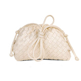 Darrahopens Fashion > Women's Fashion > Women's Handbags Cloud Backpack Cow Leather Crinkle Dumpling Handbag Shoulder Bag for Women MJ51 White 22x9x14cm