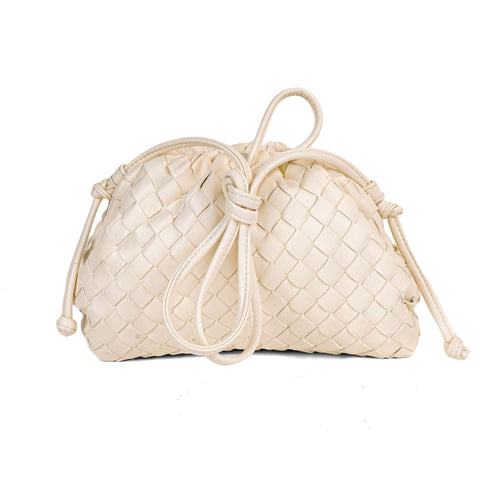 Darrahopens Fashion > Women's Fashion > Women's Handbags Cloud Backpack Cow Leather Crinkle Dumpling Handbag Shoulder Bag for Women MJ51 White 22x9x14cm