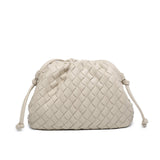 Darrahopens Fashion > Women's Fashion > Women's Handbags Cloud Backpack Cow Leather Crinkle Dumpling Handbag Shoulder Bag for Women MJ51 White 22x9x14cm