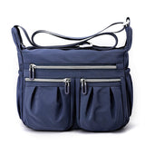 Darrahopens Fashion > Women's Fashion > Women's Handbags Dark Blue Multi-Pocket Lightweight Nylon Crossbody Bag – Stylish, Functional, and Spacious Shoulder Bag for Women