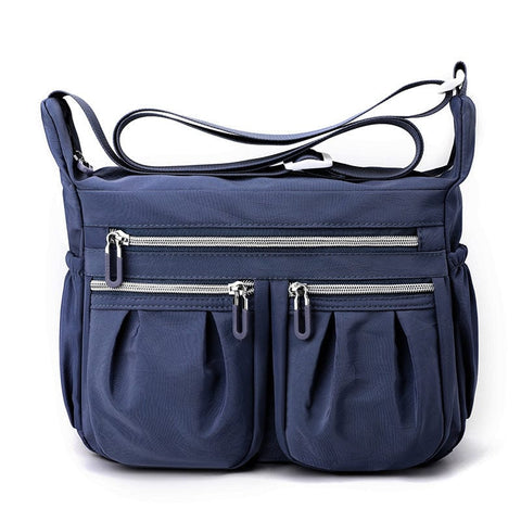 Darrahopens Fashion > Women's Fashion > Women's Handbags Dark Blue Multi-Pocket Lightweight Nylon Crossbody Bag – Stylish, Functional, and Spacious Shoulder Bag for Women