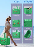 Darrahopens Fashion > Women's Fashion > Women's Handbags EVA Beach Tote Bag for Swimming, Pool & Travel – Waterproof Washable Rubber Handbag with 2 Random Charms, Lightweight & Sand-Resistant (Green) | Other Colors Available in Store