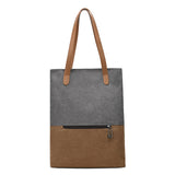 Darrahopens Fashion > Women's Fashion > Women's Handbags Gery And Brown Canvas Tote Bag for Women - Multi-Use Shoulder Handbag & Backpack, Large Capacity, 30x10x40cm