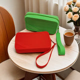 Darrahopens Fashion > Women's Fashion > Women's Handbags Grass green Silicone Zipper Storage Pouch - Stylish Multi-Purpose Organizer with Wrist Strap