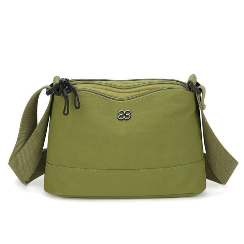 Darrahopens Fashion > Women's Fashion > Women's Handbags Green Lightweight Multi-Layer Crossbody Bag for Women – Compact, Water-Resistant Nylon Shoulder Bag with Adjustable Strap