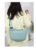 Darrahopens Fashion > Women's Fashion > Women's Handbags Green Minimalist Corduroy Crossbody Bag – Large Capacity Single Shoulder & Diagonal Sling Bag in Korean Style