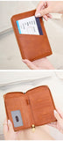 Darrahopens Fashion > Women's Fashion > Women's Handbags Green RFID Blocking Travel Passport Holder - Multi-functional Waterproof PU Leather Security Travel Wallet with Zipper and Wristband