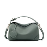 Darrahopens Fashion > Women's Fashion > Women's Handbags Green Women Genuine First Layer Cowhide Boston Bag Fashionable Handheld Crossbody Shoulder Bag with 115cm Adjustable Strap
