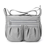 Darrahopens Fashion > Women's Fashion > Women's Handbags Grey Multi-Pocket Lightweight Nylon Crossbody Bag – Stylish, Functional, and Spacious Shoulder Bag for Women