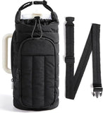 Darrahopens Fashion > Women's Fashion > Women's Handbags Handbag - Bottle holder - Suitable for 950 ml / 1200 ml water bottles - With shoulder strap and phone pocket - Unisex - The perfect companion for hiking and camping trips (Black)
