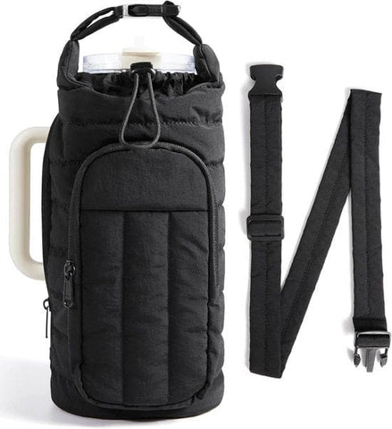 Darrahopens Fashion > Women's Fashion > Women's Handbags Handbag - Bottle holder - Suitable for 950 ml / 1200 ml water bottles - With shoulder strap and phone pocket - Unisex - The perfect companion for hiking and camping trips (Black)