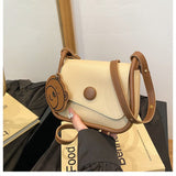 Darrahopens Fashion > Women's Fashion > Women's Handbags Khaki and Brown Chic PU Leather Crossbody Bag with Cute Bear Charm - Adjustable Strap Shoulder Purse