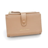 Darrahopens Fashion > Women's Fashion > Women's Handbags Khaki Compact Bifold Wallet for Women - High Capacity PU Leather Purse with Zipper Coin Pocket