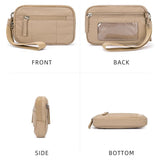 Darrahopens Fashion > Women's Fashion > Women's Handbags Khaki RFID Blocking Nylon Wristlet Clutch Wallet - Compact Waterproof Pouch with Card Slots & ID Window