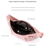 Darrahopens Fashion > Women's Fashion > Women's Handbags Large Nylon Crossbody Hobo Bag for Women, Lightweight Water-Resistant Shoulder Bag, Beige