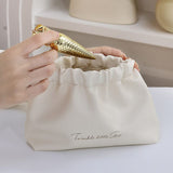 Darrahopens Fashion > Women's Fashion > Women's Handbags Leather Cosmetic Bag Set, Big & Small "Twinkle Little Star" Makeup Organizer for Travel & Daily Use(white)