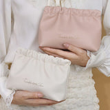 Darrahopens Fashion > Women's Fashion > Women's Handbags Leather Cosmetic Bag Set, Big & Small "Twinkle Little Star" Makeup Organizer for Travel & Daily Use(white)