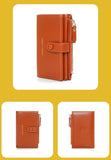 Darrahopens Fashion > Women's Fashion > Women's Handbags Light Brown Compact Bifold Wallet for Women - High Capacity PU Leather Purse with Zipper Coin Pocket