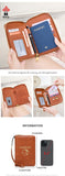 Darrahopens Fashion > Women's Fashion > Women's Handbags Light Brown RFID Blocking Travel Passport Holder - Multi-functional Waterproof PU Leather Security Travel Wallet with Zipper and Wristband