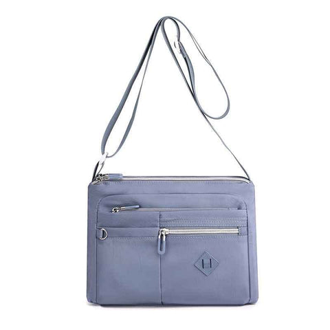 Darrahopens Fashion > Women's Fashion > Women's Handbags Lightweight Nylon Crossbody Shoulder Bag with Multi Pockets and Adjustable Strap, Light Blue