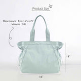 Darrahopens Fashion > Women's Fashion > Women's Handbags Lightweight Nylon Shopper Tote Bag 18L Side-Cinch Shoulder Bag - Black