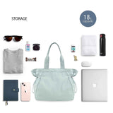 Darrahopens Fashion > Women's Fashion > Women's Handbags Lightweight Nylon Shopper Tote Bag 18L Side-Cinch Shoulder Bag - Mint
