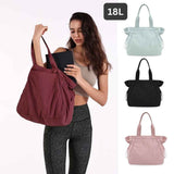 Darrahopens Fashion > Women's Fashion > Women's Handbags Lightweight Nylon Shopper Tote Bag 18L Side-Cinch Shoulder Bag - PINK