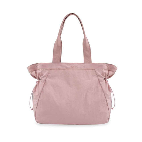 Darrahopens Fashion > Women's Fashion > Women's Handbags Lightweight Nylon Shopper Tote Bag 18L Side-Cinch Shoulder Bag - PINK