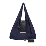 Darrahopens Fashion > Women's Fashion > Women's Handbags Navy blue Ins-Style Large Capacity Tote Bag with Keychain Pouch – Lightweight Reusable Shopping Bag with Detachable Accessory Holder, Ideal for Daily Use
