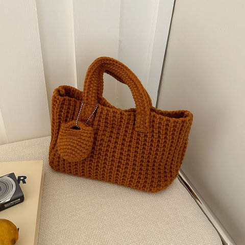 Darrahopens Fashion > Women's Fashion > Women's Handbags Orange Handcrafted Crochet Tote Bag – Vintage-Style Woven Cotton-Yarn Look Bag