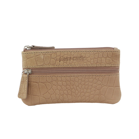 Darrahopens Fashion > Women's Fashion > Women's Handbags Pierre Cardin Ladies Womens Genuine Leather RFID Coin Purse Wallet - Taupe (Croc)