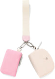 Darrahopens Fashion > Women's Fashion > Women's Handbags Pink Beige Women's Ultralight Fashion Nylon Wristlet Pouch Set - Portable Mini Coin Purse & Key Holder Wallet