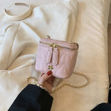 Darrahopens Fashion > Women's Fashion > Women's Handbags Pink Chic Quilted Mini Box Crossbody Bag - Luxury Style Chain Purse for Women