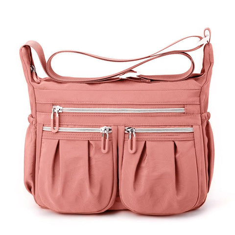 Darrahopens Fashion > Women's Fashion > Women's Handbags Pink Multi-Pocket Lightweight Nylon Crossbody Bag – Stylish, Functional, and Spacious Shoulder Bag for Women