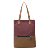Darrahopens Fashion > Women's Fashion > Women's Handbags Purple And Brown Canvas Tote Bag for Women - Multi-Use Shoulder Handbag & Backpack, Large Capacity, 30x10x40cm