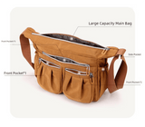 Darrahopens Fashion > Women's Fashion > Women's Handbags Purple Multi-Pocket Lightweight Nylon Crossbody Bag – Stylish, Functional, and Spacious Shoulder Bag for Women
