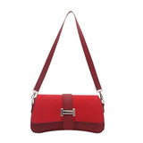 Darrahopens Fashion > Women's Fashion > Women's Handbags Red Fashion Retro Crossbody Bag French Chic Small Shoulder Bag Women’s Baguette Underarm Bag